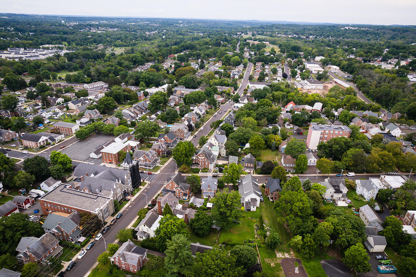 Aerial view of Delaware Valley, Pennsylvania