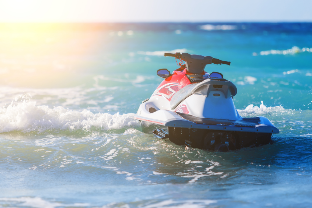 jet ski in the ocean insured with watercraft insurance